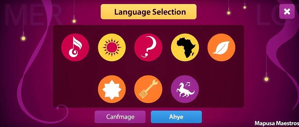 Mapusa Maestros Regional Language Support Mapusa Maestros Language Selection Screen showing 11 Indian language options